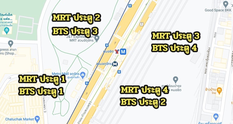 MRT and BTS exit map